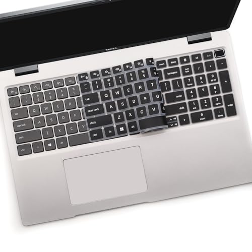 2 PCS Keyboard Cover for 15.6 Inch Dell Latitude 3540 3550 5520 5521 5530 5531 5540 5550, 15.6 Inch Dell Precision 3560 3561 3570 3571 3580 3581 3590 3591 US Laptop Keyboard(Black+Clear) - color: Black+Clear