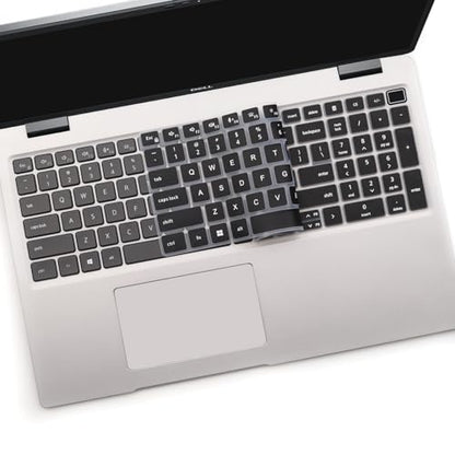 2 PCS Keyboard Cover for 15.6 Inch Dell Latitude 3540 3550 5520 5521 5530 5531 5540 5550, 15.6 Inch Dell Precision 3560 3561 3570 3571 3580 3581 3590 3591 US Laptop Keyboard(Black+Clear) - color: Black+Clear