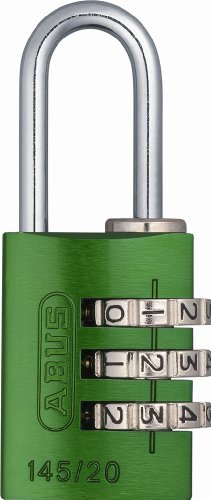 ABUS 145/20 Non-TSA Small Combination Lock for Luggage, Backpack, Resettable, Green - color: Green, size: 20 mm