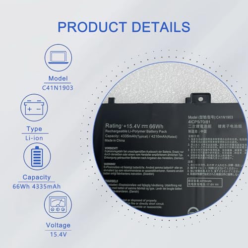 JOTACT C41N1903 Laptop Battery Compatible with ASUS ExpertBook B9 B9450FA B9400CEA B9400CEA Series Notebook B9450FA-BM0160R B9450FA-BM0161R B9450FA-BM0162R B9450FA-BM0163R 15.4V