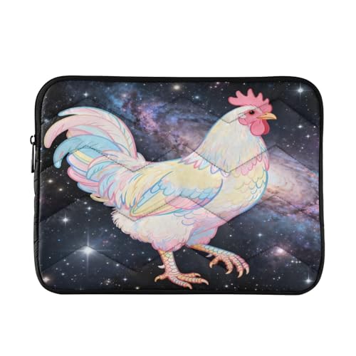 Fantasy Rooster Purple 13” Quilted Laptop Sleeve Case Soft Notebook Protector Bag Computer Carrying Case - color: Fantasy Rooster Purple, size: Medium