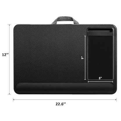 Portable Lap Desk With Pillow Cushion,with Anti-Slip Strip & Storage Function For Home Office Use As Computer Laptop Stand, Laptop Stand Portable Tray With Cushion, Built-In Mouse Pad With A Handle