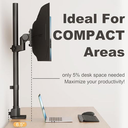 Monitor-Arm Ultrawide Heavy Duty 24-57'' - Extra Tall Aluminum Single Monitor Mount Holds up to 59.4lbs, Adjustable Desk Mount Stand, VESA 75/100 mm, Black - size: Extra Tall