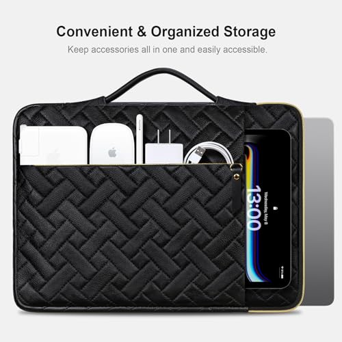 Lacdo 360° Protective Laptop Sleeve Case for 13 inch New MacBook Air M5 A3449 (2026), M4 A3240 2025, M3 A3113, M2 A2681, M1 A2337 A2179 A1932 | 13 inch MacBook Neo A18 Pro A3404 (2026), Elegant Black - color: Elegant black, size: New MacBook Air/Neo/Pro 1