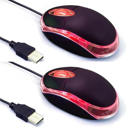 Guiheng 2 Pack Wired Mini Optical Mouse Computer Mouse Ergonomic Mouse with USB Mouse for Laptop PC Desktop mice Compatible with Windows Linux Mac fit for Office Business Home,Kids（Black） - color: 2 pack black