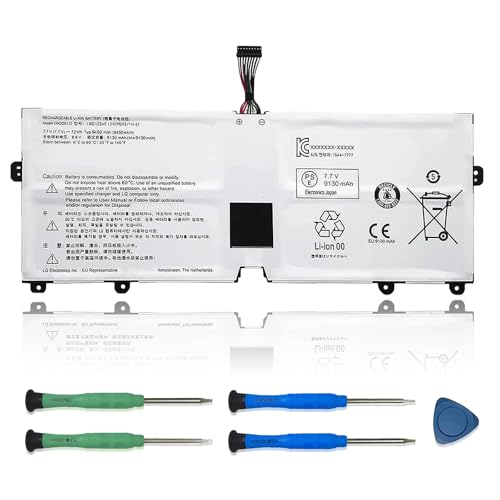 LBS1224E Laptop Battery Compatible with LG Gram 2018 13Z980 14Z980 15Z980 15Z990 Series Notebook LBR1223E 7.7V 72Wh 9450mAh - size: 10.29*3.88*0.24 inch LBS1224E