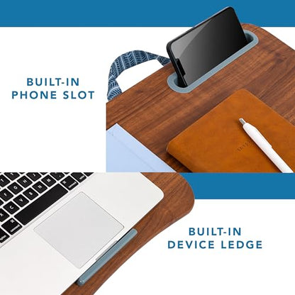 LAPGEAR Designer Lap Desk – Arrow Stripes, Fits 15.6” Laptops | Built-In Phone Slot, Device Ledge, Conforming Microbead Cushion, Carry Handle - color: Arrow Stripes, size: Single Lap Desk