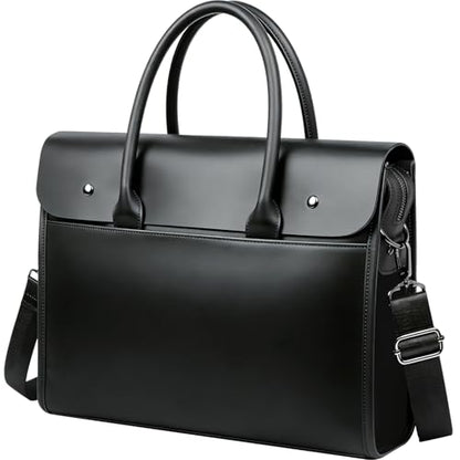 Laptop Briefcases Bag for Men - Vegan Leather Messenger Satchel Office Bags for Men with Shoulder Strap
