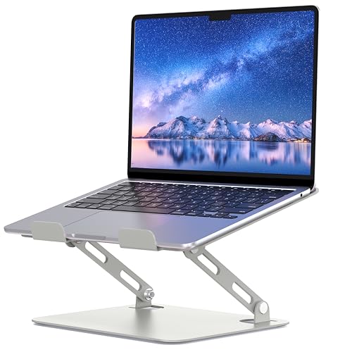 SOUNDANCE Laptop Stand for Desk, Portable Adjustable Laptop Riser, Ergonomic Design Computer Holder, Metal Laptop Mount Elevator Compatible with 10 to 15.6 Inches PC Computer, Light Grey - color: B-Light Grey
