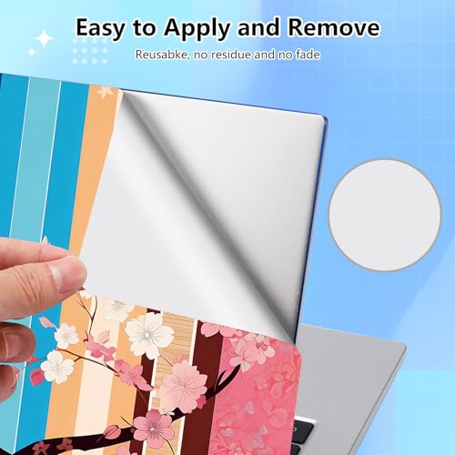 Universal Laptop Skin Sticker Decal for 11.6”12" 13" 13.3" 14" 15" 15.4" 15.6" Reusable Waterproof Scratch-Scratch Resistant Protective Vinyl Laptop Notebook Skin Stickers - Cherry Blossom on Wood - color: Cherry blossom on Wood