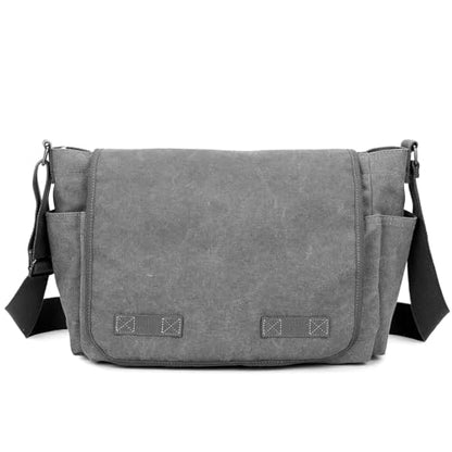 Sechunk Canvas Large Messenger Bag Shoulder bag Cross body bag Crossbody Bag - color: Grey, size: Large