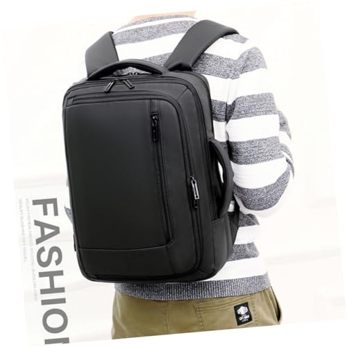 Large Capacity USB Charging Business Backpack for Men Laptop Bag with Built Charging Port Portable Work Bookbag for Commuting and Office Use Black