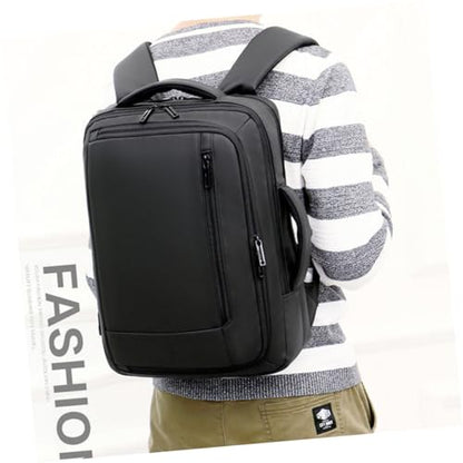 Large Capacity USB Charging Business Backpack for Men Laptop Bag with Built Charging Port Portable Work Bookbag for Commuting and Office Use Black