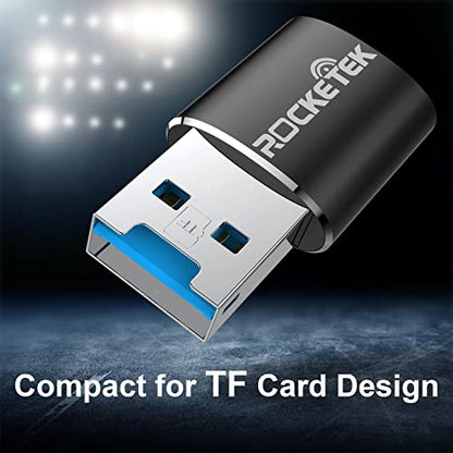 Rocketek Aluminum USB 3.0 Portable Memory Card Reader Adapter for Micro SD Card/TF Card Reader Adapter