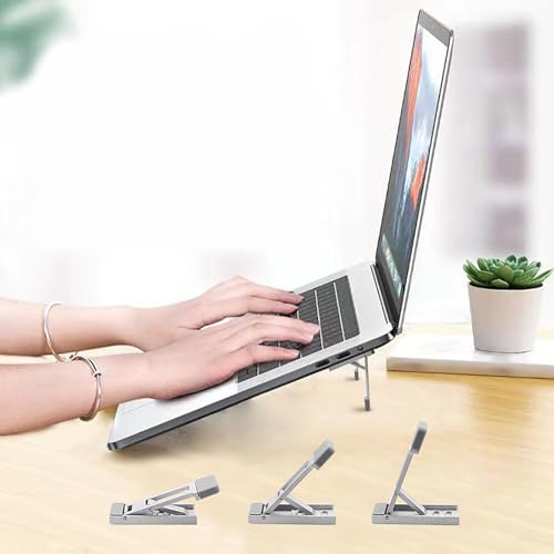 2Pcs Foldable Laptop Stand Portable Notebook Holder Adjustable Cooling Bracket For Laptop Tablet Ergonomic Laptop Tablet Stand - color: Black