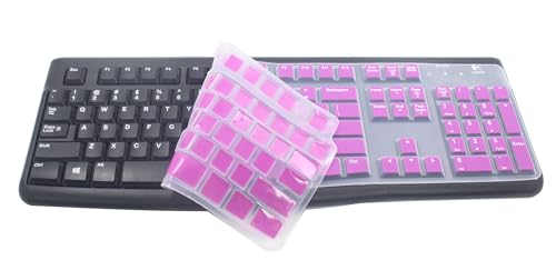 Silicone Keyboard Skin Cover Protector Compatible for Logitech K120 & MK120 Full-Size Wired Keyboard, MK120 & K120 Keyboard Protective Accessories (Purple) - color: Purple, size: Compatible for Logitech mk120