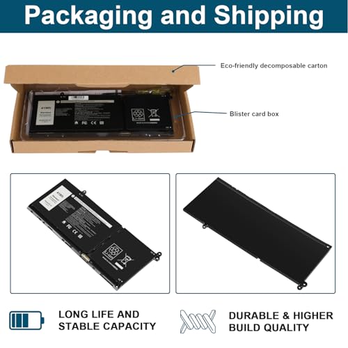 G91J0 Battery for Dell Latitude 3320 3330 3420 3520 Inspiron 3510 3511 3515 3520 3525 3530 5310 5320 5330 5410 5415 5418 5510 5515 5518 5430 5435 7415 7420 7415 Vostro 5620 5625 V6W33 TN70C 0PG8YJ - size: 8.39*3.5*0.24inch