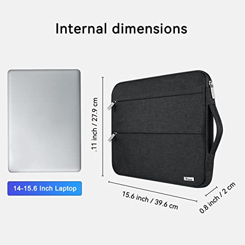 Voova 15.6-16 Inch Laptop Sleeve, Laptop Case, MacBook Case, Black | Slim splash-proof 16-inch laptop sleeve compatible with MacBook Pro M1-M4 Max, HP, Lenovo, Acer and Asus for daily use - color: Black, size: 15.6-16 Inch