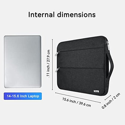 Voova Laptop Sleeve Carrying Case 15.6 16 Inch,Slim Computer Cover Bag Compatible with MacBook Pro 15/16, Dell xps 15,15-16 Inch HP Dell Asus Acer Laptop, Black - color: Black, size: 15.6-16 Inch