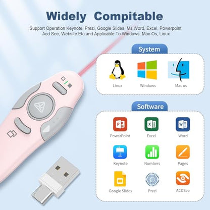 QUI Presenter Remote USB A&C Bundle | One Pink & One Purple