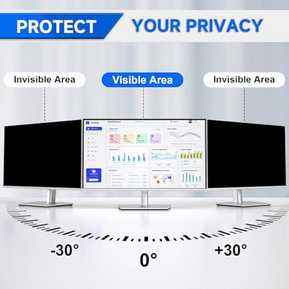 [2-Pack] Privacy Screen For Computer Monitor, 32-Inch 16:9 Aspect Ratio; Anti Spy/Bule Light/Glare And Eye Protection, 2 Install Ways Removable For Office, Airport, Cafe And Other Public Area; Diagonal 32 Inches, Width 27.89 Inches, Height 15.69 Inches -
