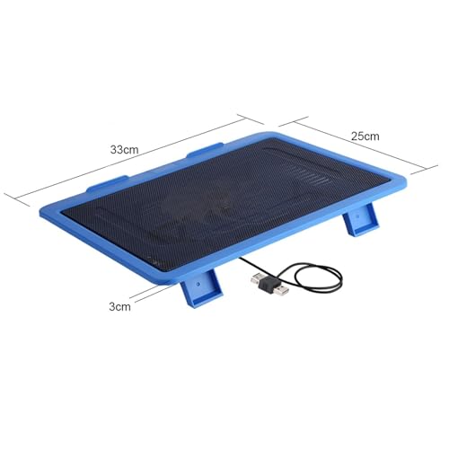 Laptop Cooler Cooling Pad, Laptop Cooler USB Powered Laptop Cooling Fan Stand Portable Ultra Slim Gaming Laptop Cooler Notebook Gaming Fan Cooling Pad for 14 Inch Below Notebook Laptop, Blue