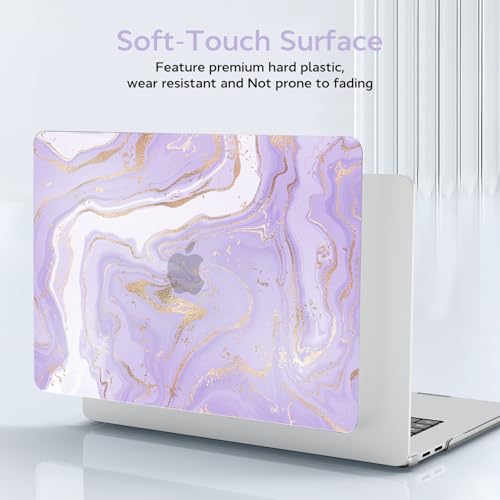 BELKA for MacBook Pro 13 inch Case M2 M1 2022 2021 2020-2016, Purple Marble | A2338 A2251 A2289 A2159 A1989 A1706 A1708, Plastic Hard Shell for MacBook Pro 13.3 inch Case&Keyboard Cover&Screen Protector - color: Purple Marble