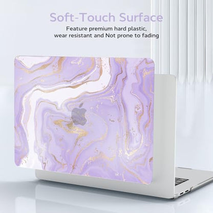 BELKA for MacBook Pro 13 inch Case M2 M1 2022 2021 2020-2016, Purple Marble | A2338 A2251 A2289 A2159 A1989 A1706 A1708, Plastic Hard Shell for MacBook Pro 13.3 inch Case&Keyboard Cover&Screen Protector - color: Purple Marble