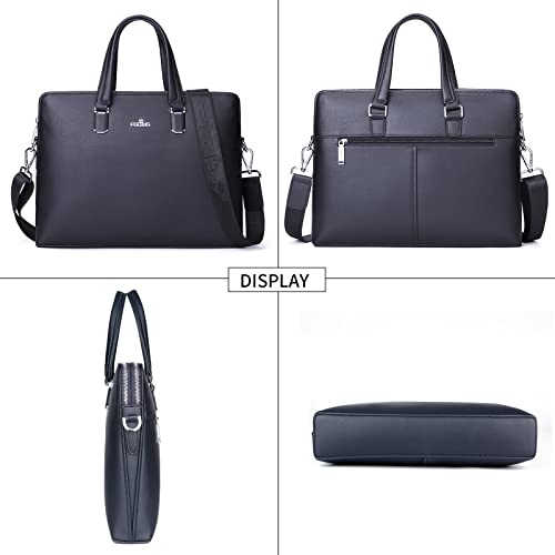 FSD.WG]Business Bag Leather Briefcase Shoulder Laptop Business Bag for Men - color: Blue