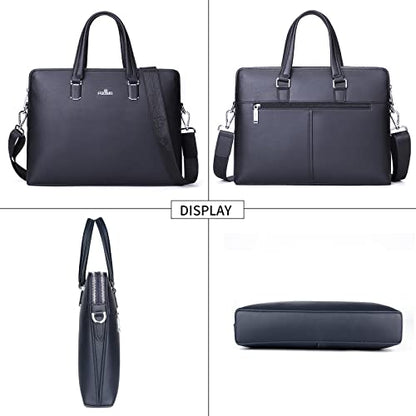 FSD.WG]Business Bag Leather Briefcase Shoulder Laptop Business Bag for Men - color: Blue