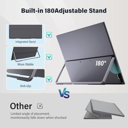 InnoView 15.6-Inch Portable Monitor, 120Hz 2K QHD, USB-C/HDMI, Travel Monitor for Laptop MacBook/Switch/PS5/Xbox (Adapter Not Included) - size: 15.6 inches