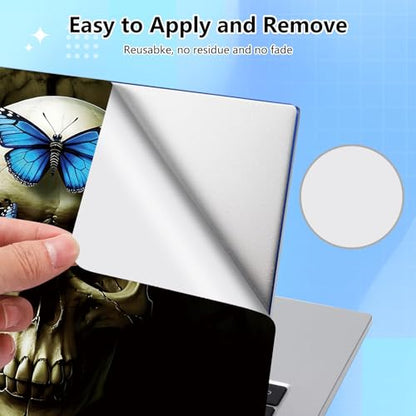 Universal Laptop Skin Sticker Decal for 11.6”12" 13" 13.3" 14" 15" 15.4" 15.6" Reusable Waterproof Scratch-Scratch Resistant Protective Vinyl Laptop Notebook Skin Stickers - Blus Butterflies Skull - color: Blus Butterflies Skull