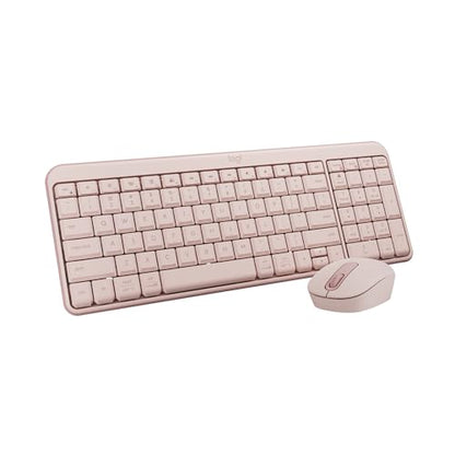 Logitech MK250 Compact Bluetooth Wireless Keyboard and Mouse Combo - Rose | Bluetooth connection only, compact keyboard with number pad, small ambidextrous M196 mouse with 3 non-customizable buttons - color: Rose, style: Combo