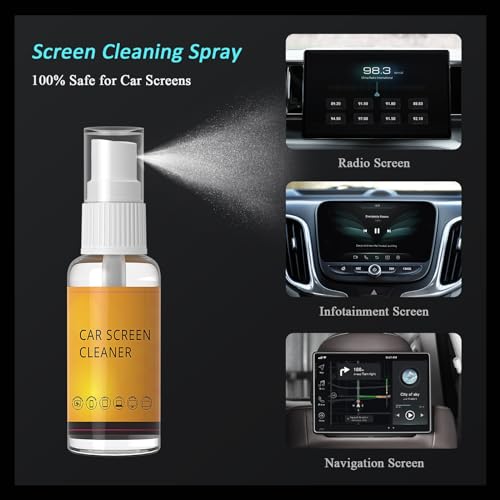 Edglete Car Screen Cleaner Spray and Wipe, Car Interior Detailing Kit | Screen Cleaning Tool for Touchscreen Display Dashboard, Car Detailing Brush for Tesla Jeep BMW Honda Benz Chevy