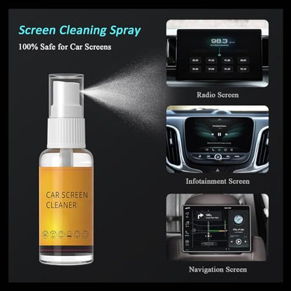 Edglete Car Screen Cleaner Spray and Wipe, Car Interior Detailing Kit | Screen Cleaning Tool for Touchscreen Display Dashboard, Car Detailing Brush for Tesla Jeep BMW Honda Benz Chevy