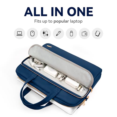 Laptop Case Bag Women Men Computer Sleeve Compatible with MacBook/Dell/HP/Acer/ASUS, Waterproof Shoulder Carrying Briefcase, Blue, 14-14.5 Inch - color: Blue, size: 14 inch