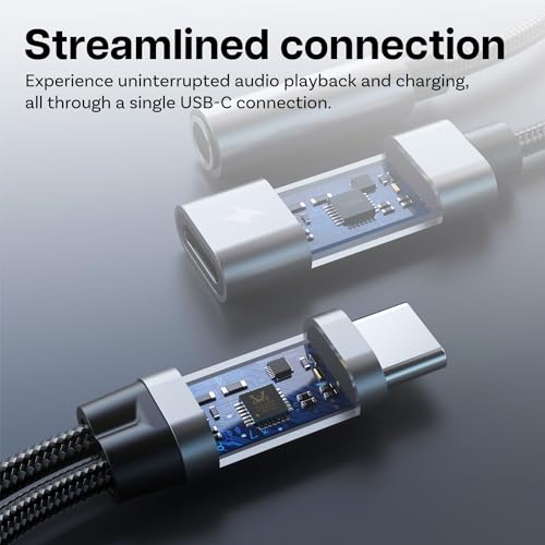 MMOBIEL USB C to 3.5mm Splitter Headphone and Charger 2-in-1 Aux Adapter 60W Fast Charging and 32-Bit Hi-Res Audio Mic & Headset Support Compatible with iPhone 17 16 15, iPad Pro/Air, Galaxy S26–S21 - size: 32 Bit