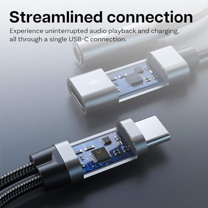 MMOBIEL USB C to 3.5mm Splitter Headphone and Charger 2-in-1 Aux Adapter 60W Fast Charging and 32-Bit Hi-Res Audio Mic & Headset Support Compatible with iPhone 17 16 15, iPad Pro/Air, Galaxy S26–S21 - size: 32 Bit