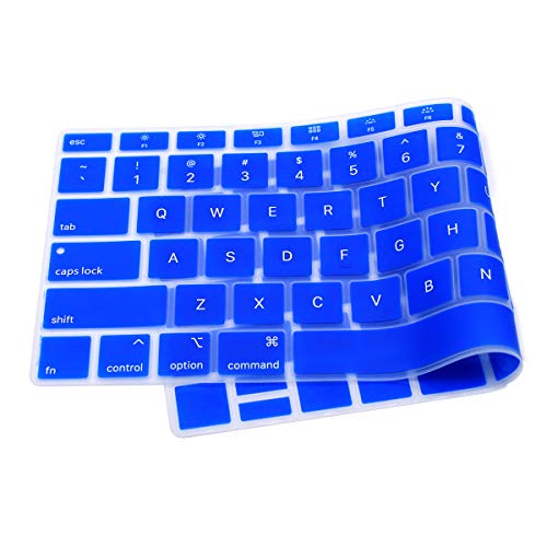 Se7enline for MacBook Air 13 Inch Keyboard Cover M1 2018-2024 A2337/A2179 | Silicone Waterproof Dustproof Durable Washable Laptop Accessories Protective Skin 2019/2020/2021/2022/2023,Deep Blue - color: Deep Blue