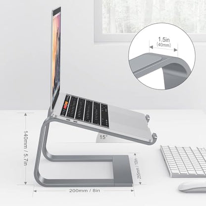 OMOTON Laptop Stand, Detachable Mount for MacBook Air/Pro Dell HP Grey | 11-17" Laptop Holder for Desk, Notebook Computer Mount, Lightweight Cooling for Desk, Ergonomic Home Office - color: Grey