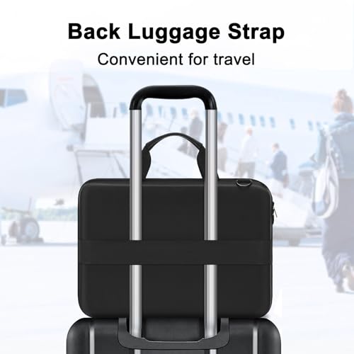 MOSISO Hard Shell Laptop Case for Men Women, 15-16 inch Geometric Splicing Computer Bag Compatible with MacBook HP Dell Lenovo Asus, 15.6 inch Laptop Bag with Front Raised Pocket&Shoulder Strap, Black