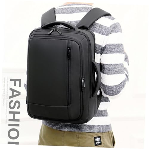 Large Capacity USB Charging Laptop Backpack for Men, Business Bookbag with Waterproof Black Exterior, Portable Computer Bag Suitable for Travel and Work