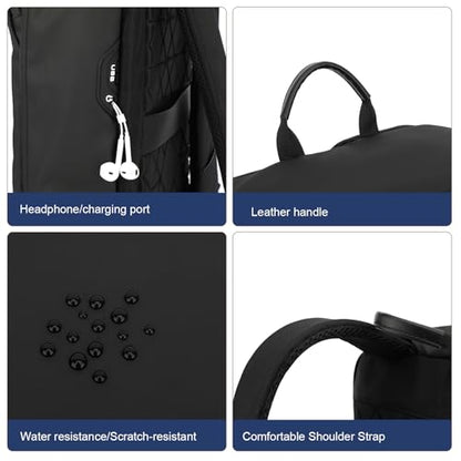 AUGUR Slim Laptop Backpack With 15.6 Inch Sleeve Professional Notebooks Bag Case Laptop Backpack Men Fit Travel/Business/Work - color: 17 Inch Black