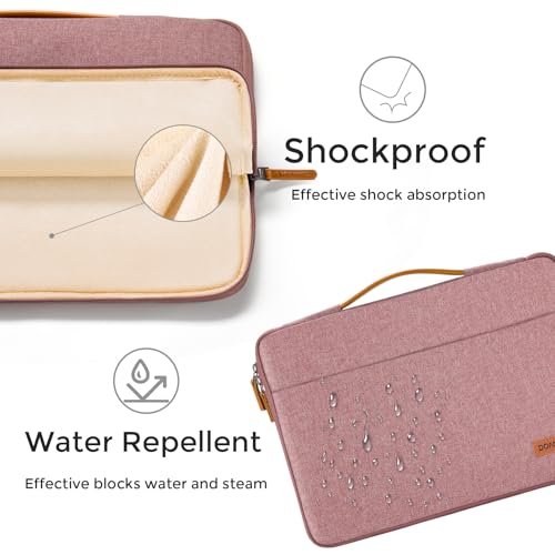 DOMISO 14 inch Laptop Case Sleeve Protective Cover Compatible with 15 inch MacBook Air M4 M3 M2,MacBook Pro,14-15 inch HP Dell ASUS Lenovo Chromebook,Waterproof Computer Cases Bag with Handle,Pink - color: Pink, size: 15" for Macbook Air