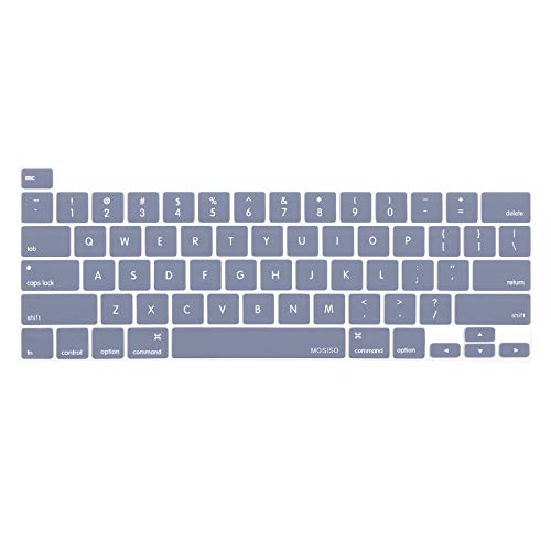 MOSISO Keyboard Cover Compatible with MacBook Pro 13 inch M2 M1 | 2023-2020 A2338 A2289 A2251&Compatible with MacBook Pro 16 2020 2019 A2141 Touch ID, Protective Silicone Skin, Lavender Gray - color: Lavender Gray