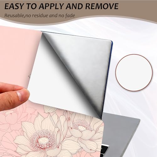 Laptop Skin 12.1-15.6 inch Removable Universal Reusable Laptop Sticker Decal,Waterproof No Residue Vinyl Cover,Scratch-Resistant Cuttable Full Wrap Sticker for Notebook, Lotus Flower Wall Art - color: Lotus Flower Wall Art