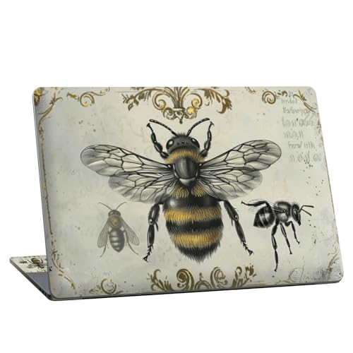 Universal Laptop Skin Sticker with 2 Wrist Pad Skins, Waterproof Scratch Resistant Vinyl Laptop Cover Decal, Cut to Fit for 11–15.6 Inch MacBook HP Dell Lenovo, Bee - color: Bee