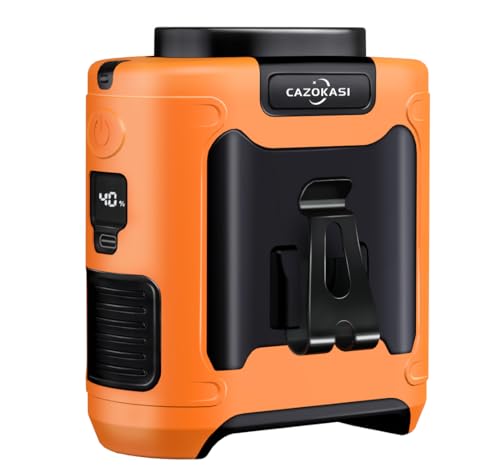 CAZOKASI Personal Waist Clip Fan Rechargeable Wearable Hand Free Wearable Cooler Fan for Traveling Working Outdoor Office (10000mAh / Orange) - size: 10000mAh / Orange