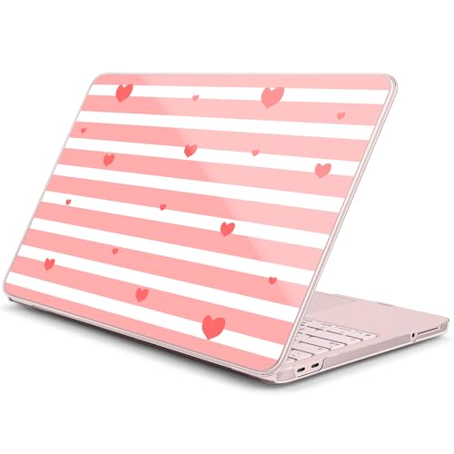 for MacBook Neo 13 Inch Case 2026 Release Model A3404, Pink Aesthetic Ultra-Slim Hard Shell with Keyboard Cover, 6-in-1 Laptop Accessories Bundle for Women Girls, Sweet Stripes - color: Sweet Stripes