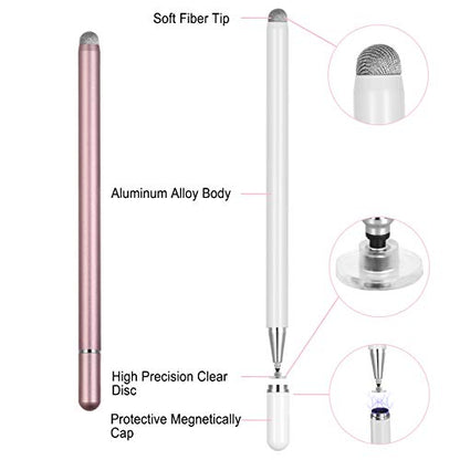 Stylus Pen for Touchscreen - 1.5mm Ultra-Fine Tip Stylus Pen for iPad Pro, Air | Magnetic Cap | 12H Battery | No Bluetooth | Compatible with iPhone, Android, Chromebook, Tablets